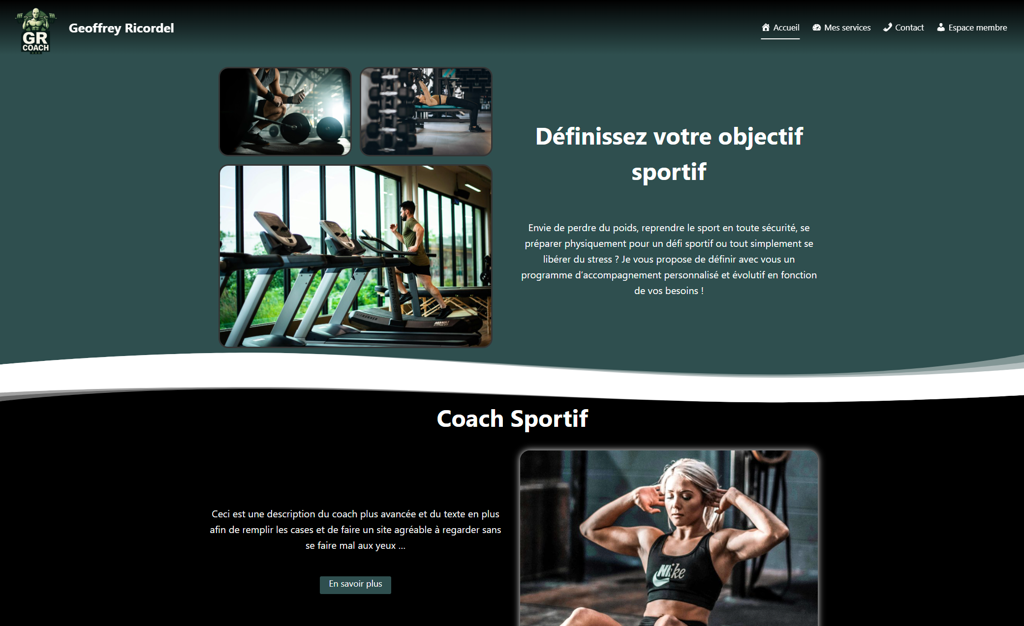 Image montrant le site Geoffrey Coach Sportif